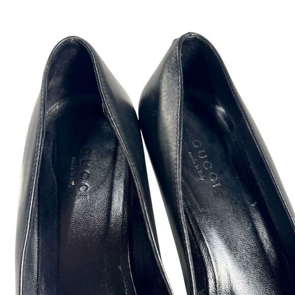 Gucci Black Leather US 7 w/ Serial# Slip-On Pumps Size 37C IT - Picture 6 of 12